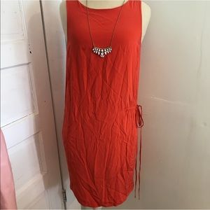 •Vince• Side Tie Silk Shift Dress